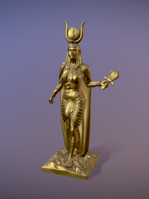 Estatua 3D Diosa Isis con Alas Extendidas - Mitología Egipcia
