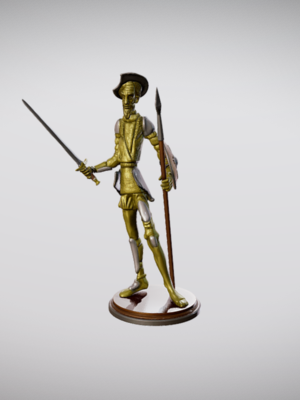 Estatua 3D Don Quijote de la Mancha - Nuevo Modelo Detallado