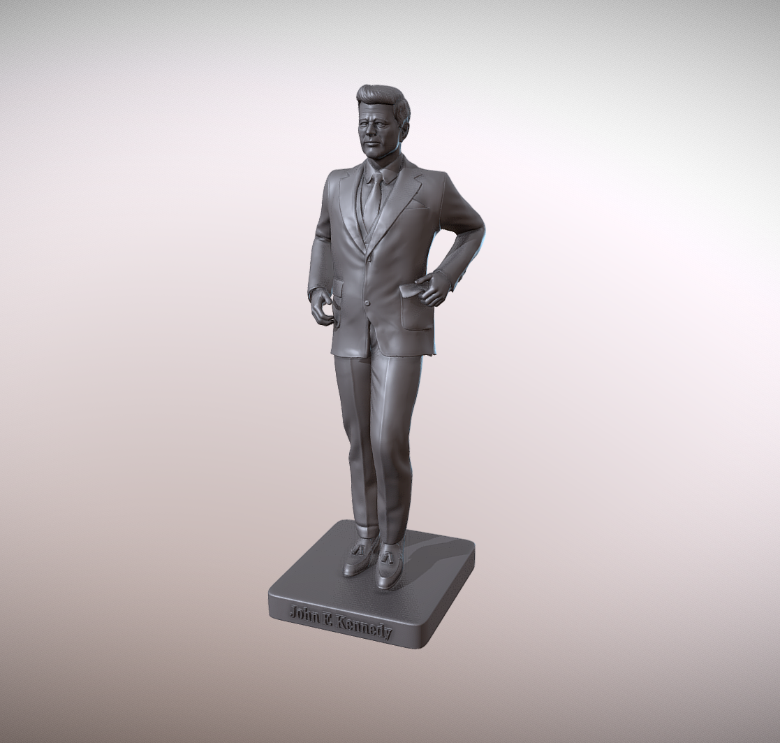 Busto 3D Presidente John F. Kennedy - Escultura Histórica