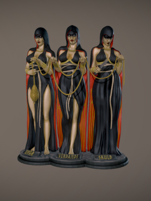 Estatua 3D Las Nornas - Mitología Nórdica