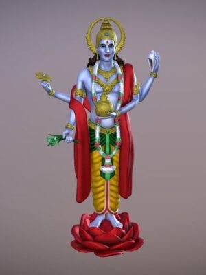 Estatua 3D Dhanvantari - Dios de la Medicina Ayurvédica