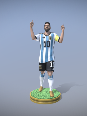 Figura 3D Lionel Messi - Campeón del Mundo Qatar 2022