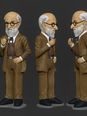 Figura 3D Sigmund Freud Sentado - Colección Psicoanalistas