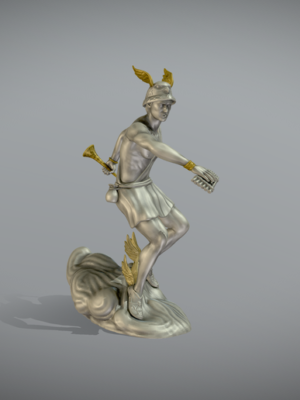 Estatua 3D Dios Griego Hermes - El Mensajero de los Dioses