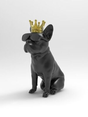 Estatua 3D El Rey Bulldog - Decoración Divertida