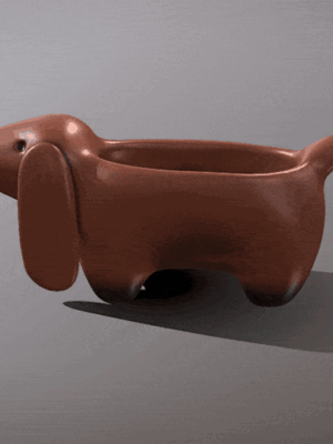 Maceta 3D Perro Salchicha - Decoración Suculentas y Cactus