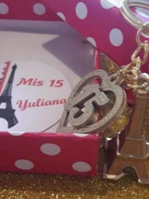 Dije 3D de 15 Años Corazón - Llavero y Colgante