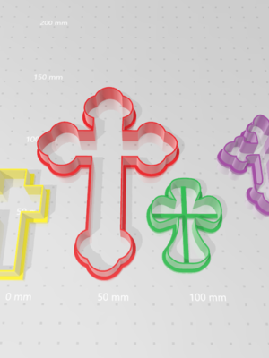 Cortadores de Galletas Cruces de Comunión (Kit de 4) 3D