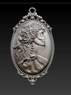 Camafeo 3D Mujer Esqueleto - Colección Gótica 3D