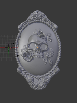 Camafeo 3D Cráneo con Flores - Colección Gótica 3D