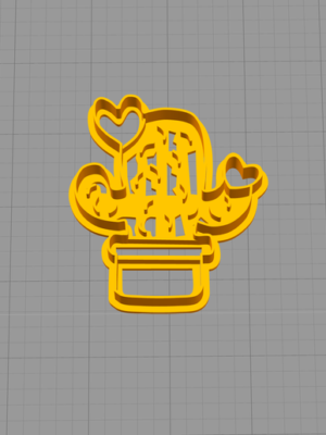Cortador de Galletas Cactus Corazón con Maceta 3D (Gratis)