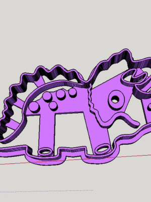 Cortador de Galletas Triceratops - Dinosaurios 3D