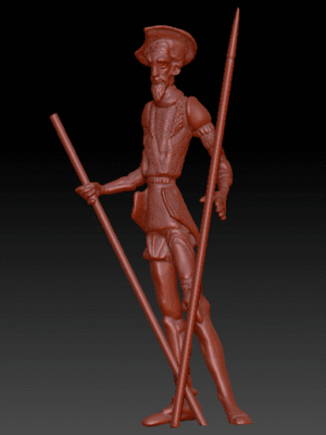 Escultura Don Quijote de la Mancha 3D
