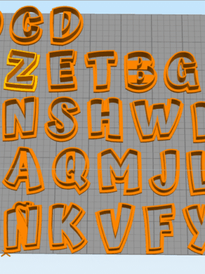 Cortadores de Galletas Letras del Abecedario (Kit) 3D
