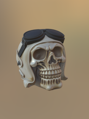 Llavero Calavera Rider Skull (Moto) 3D (Gratis)