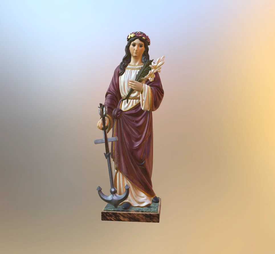 Archivo STL: Estatua Católica Santa Filomena para Impresión 3D - Imagen 2