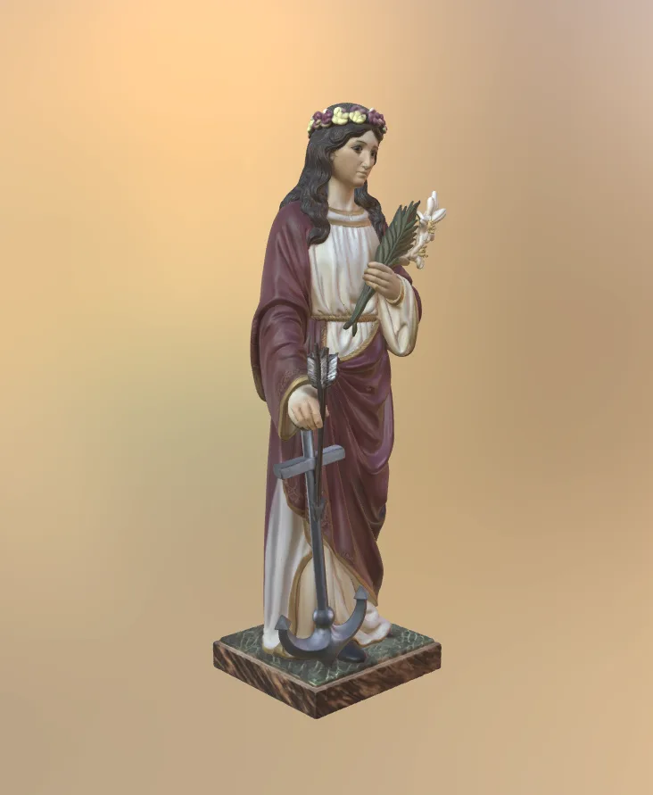 Archivo STL: Estatua Católica Santa Filomena para Impresión 3D - Imagen 4