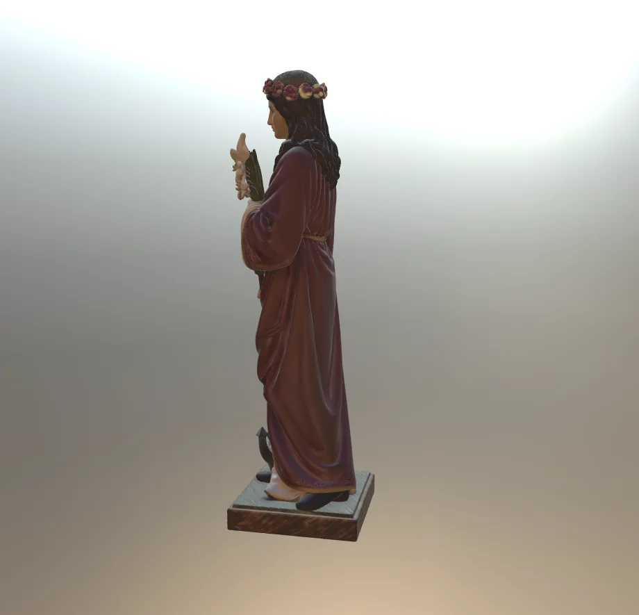 Archivo STL: Estatua Católica Santa Filomena para Impresión 3D - Imagen 5