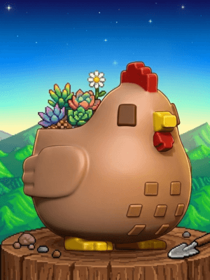 Maceta de gallina marrón STL - Estilo STARDEW VALLEY